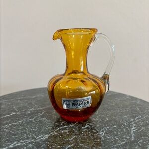 Empire Glass Amber Handblown Pitcher